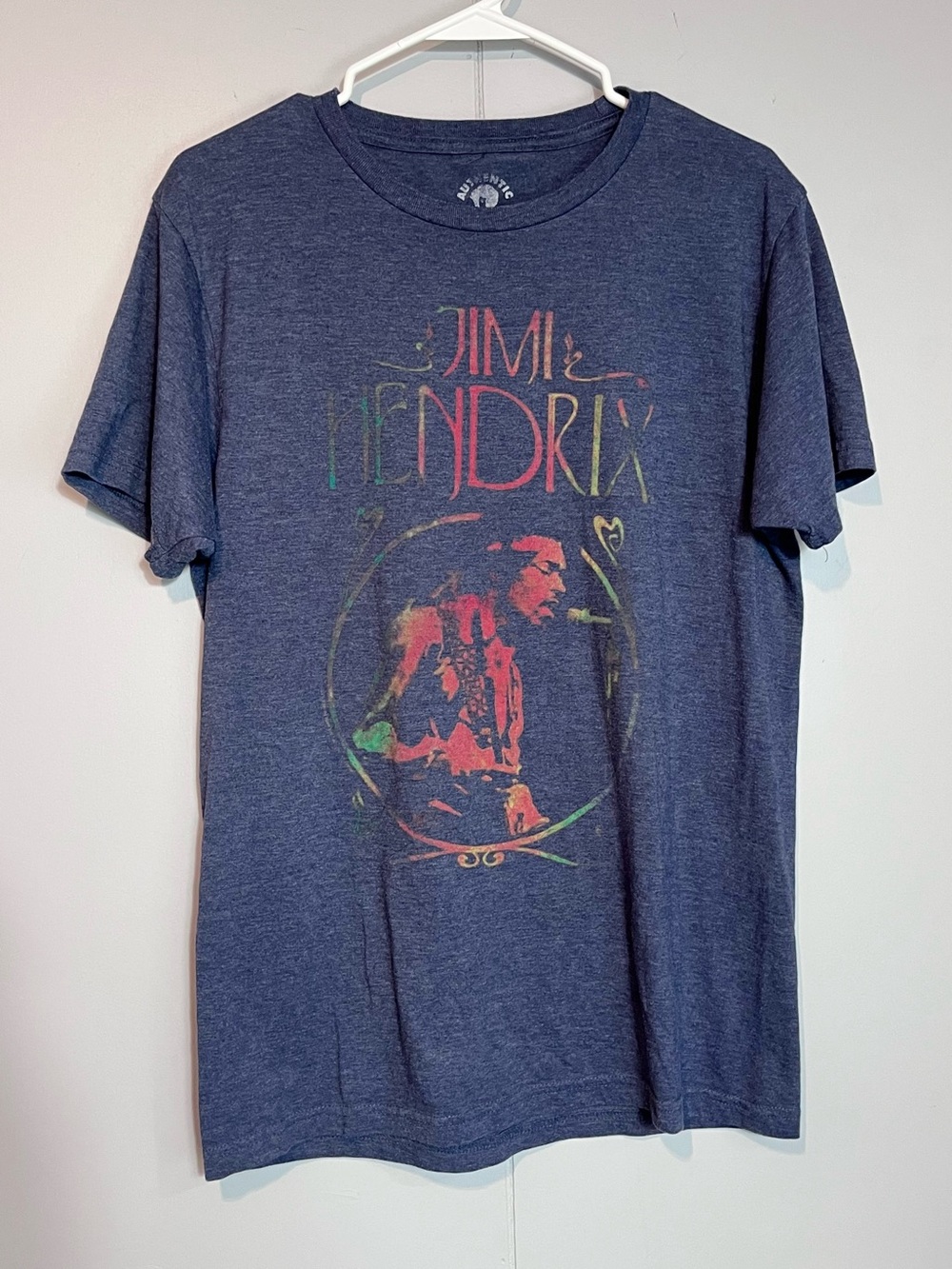 Jimi Hendrix Graphic Band T-Shirt Blue Heather Medium Music Tee